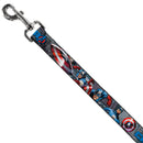 Dog Leash - CAPTAIN AMERICA w/Avengers Logo Cityscape