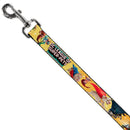 Dog Leash - DC LEAGUE OF SUPER-PETS 6-Superhero Pet Poses Collage Yellows