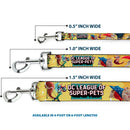 Dog Leash - DC LEAGUE OF SUPER-PETS 6-Superhero Pet Poses Collage Yellows