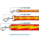 Dog Leash - The Flash Bolt Stripe Reds/Yellows