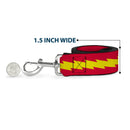 Dog Leash - The Flash Bolt Stripe Red/Yellow