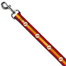 Dog Leash - The Flash Logo11/Stripe Burgundy/Black/Gold/White