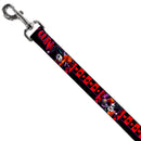 Dog Leash - HARLEY QUINN Bomb Poses/Suits Black/Purple/Red