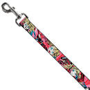 Dog Leash - Harley Quinn Puddin Poses Anime Graphics Pink/Red