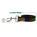 Dog Leash - JUSTICE LEAGUE OF AMERICA w/Superhero Blocks Black/Multi Color