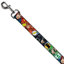 Dog Leash - Justice League 4-Superhero CLOSE-UP Poses/Logos