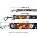 Dog Leash - Justice League 4-Superhero CLOSE-UP Poses/Logos