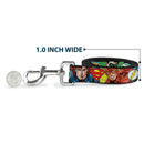 Dog Leash - Justice League 4-Superhero CLOSE-UP Poses/Logos