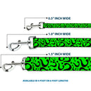 Dog Leash - Question Mark Scattered Lime Green/Black