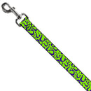 Dog Leash - Question Mark Scattered Lime Green/Purple