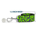 Dog Leash - Question Mark Scattered Lime Green/Purple