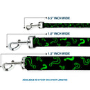 Dog Leash - Question Mark Scattere2 Black/Neon Green