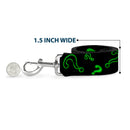 Dog Leash - Question Mark Scattere2 Black/Neon Green