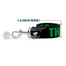 Dog Leash - THE RIDDLER/Face CLOSE-UP Black/Green