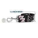 Dog Leash - Batgirl/Wonder Woman/Supergirl Retro Panels Black/Pink/White