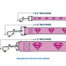 Dog Leash - Superman Shield Pink