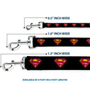Dog Leash - Superman Shield Black