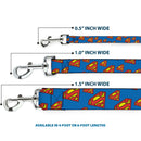 Dog Leash - Super Shield Diagonal Royal Blue/Red