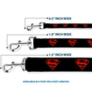 Dog Leash - Superboy Shield Black/Red
