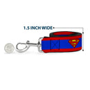 Dog Leash - Superman Shield/Stripe Red/Blue