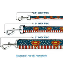 Dog Leash - Superman Shield Americana Red/White/Blue/Yellow