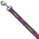 Dog Leash - SUPERMAN/Shield Stripe Blue/Yellow/Red