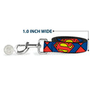 Dog Leash - Superman Shield CLOSE-UP Blue/Red/Yellow