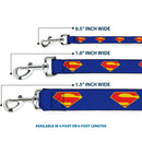 Dog Leash - DC League of Super-Pets Superman Shield Logo Blue/Red/Yellow
