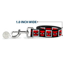 Dog Leash - Spider-Man Face Black/White Blocks