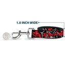 Dog Leash - SPIDER-MAN/3-Poses/Spider Web Sketch Black/White/Red