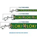 Dog Leash - Kawaii LOKI Standing Pose/Text Green/Yellow