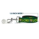 Dog Leash - Kawaii LOKI Standing Pose/Text Green/Yellow