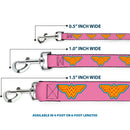 Dog Leash - Wonder Woman Logo Pink/Blue/Yellow/Pink