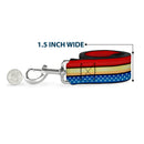 Dog Leash - Wonder Woman Stripe/Stars Red/Gold/Blue/White