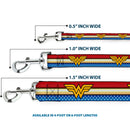 Dog Leash - Wonder Woman Logo Stripe/Stars Red/Gold/Blue/White