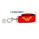 Dog Leash - DC League of Super-Pets Wonder Woman Logo Red/Yellow