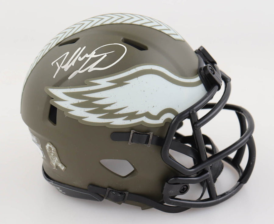 Dallas Goedert Philadelphia Eagles Autographed Salute to Service Speed Mini Helmet