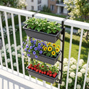 Deck Railing Planter Box with 3-Tier Adjustable Design