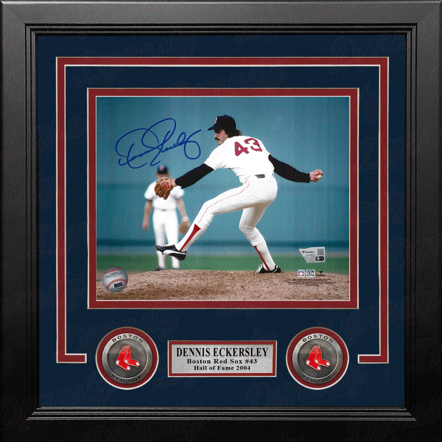 Dennis Eckersley in Action Boston Red Sox Autographed 8