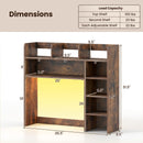 Desktop Bookshelf with LED Lights 35.5" Desk Hutch Organizer
