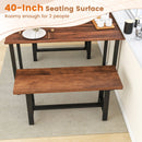 40 Inch Dining Bench 2 Person Entryway Shoe Bench with Metal Frame