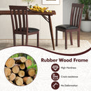 Dining Chair Set of 2 Upholstered Wooden Kitchen Chairs with Padded Seat and Rubber Wood Frame