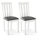 Dining Chair Set of 2 Upholstered Wooden Kitchen Chairs with Padded Seat and Rubber Wood Frame