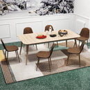 Dining Chair Set of 4 Faux PU Leather Upholstered Kitchen Chairs with Metal Legs-Brown