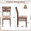 Dining Chair Set of 2/4 with Rubber Wood Frame and Padded Seat