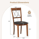 Dining Chair Set of 2 Fabric Upholstered Kitchen Armless Chairs with Rubber Wood Frame-Walnut