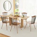 Dining Chair with Spindle Back and Ergonomic Contoured Seat Set of 2-Natural