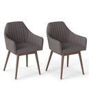 Dining Chairs Set of 2 Upholstered Accent Chairs with Comfy Padded Backrest and Seat