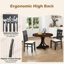 Dining Chairs Set of 2 High Back Dining Room Chairs with Padded Seat and Rubber Wood Frame-Black