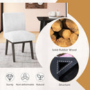 Dining Chairs Set of 2 Fabric Upholstered Kitchen Chairs with Padded Seatand Rubber Wood Legs-White+Grey